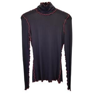 Proenza Schouler Turtleneck Long Sleeve Top - S - Black